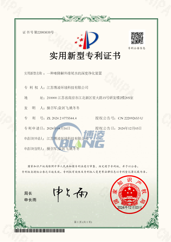 一种难降解外排尾水的深度净化装置